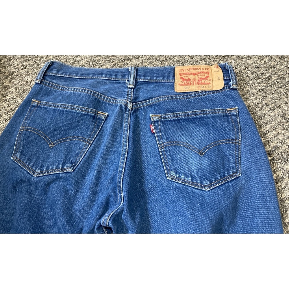 Levi's 501 XX Jeans Mens W34 L34 Actual 34x29 Button Fly Straight Leg Vintage - Picture 2 of 13